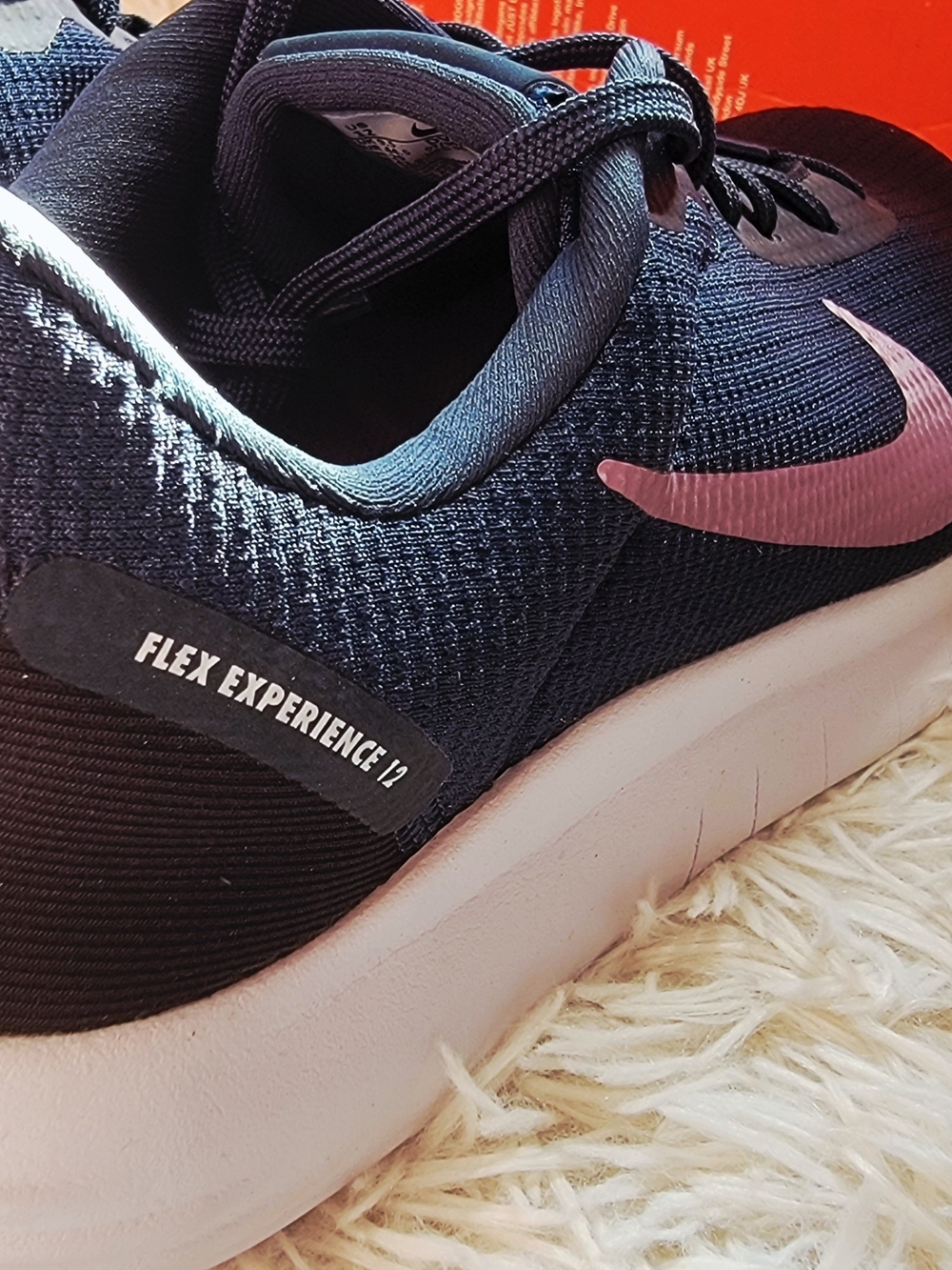 NIB Nike Flex Experience Running Shoes - Navy with Pink Swoosh - Picture 6 of 9